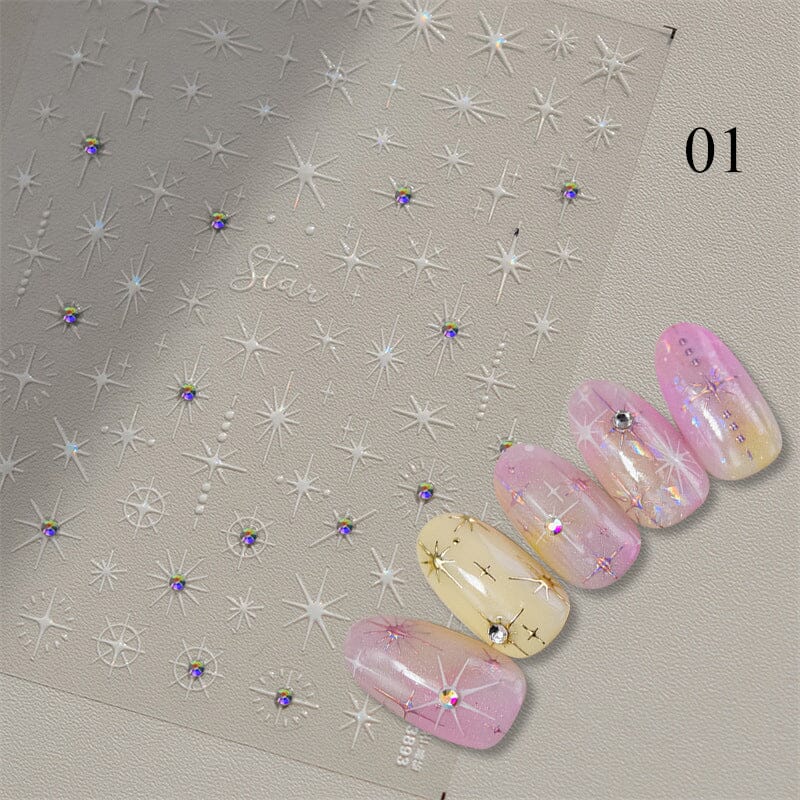 Glitter Starlight Rhinestones 3D Nail Stickers Nail Sticker No Brand 01 