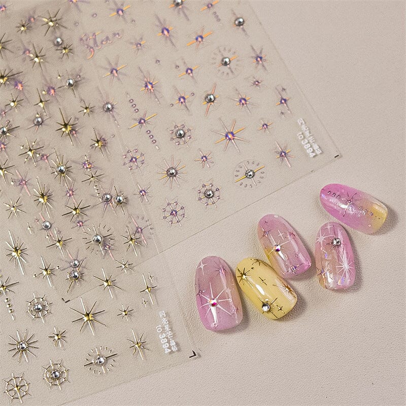 Glitter Starlight Rhinestones 3D Nail Stickers Nail Sticker No Brand 