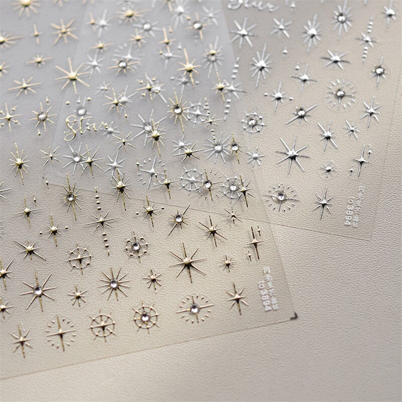 Glitter Starlight Rhinestones 3D Nail Stickers Nail Sticker No Brand 