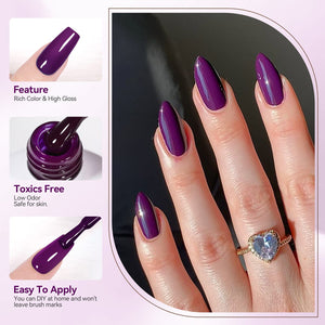 6 Colors Purple Gel Polish Set S08 Lavender Mist 7ml Gel Nail Polish BORN PRETTY 