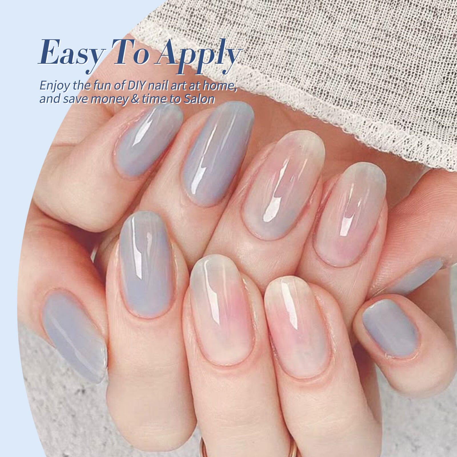 6 Colors Blue Jelly Gel Polish Set J06 Lake Baikal 7ml Gel Nail Polish BORN PRETTY 