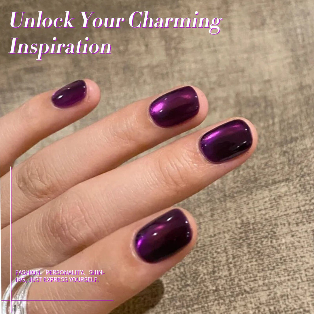Purple Cat Magnetic Gel Polish MY43 Blackish Purple 15ml Gel Nail Polish BORN PRETTY 