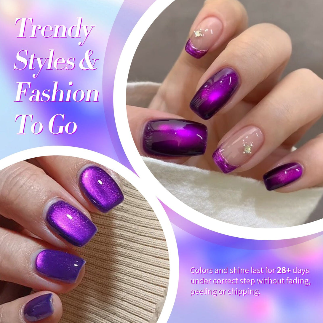 Purple Cat Magnetic Gel Polish MY43 Blackish Purple 15ml Gel Nail Polish BORN PRETTY 