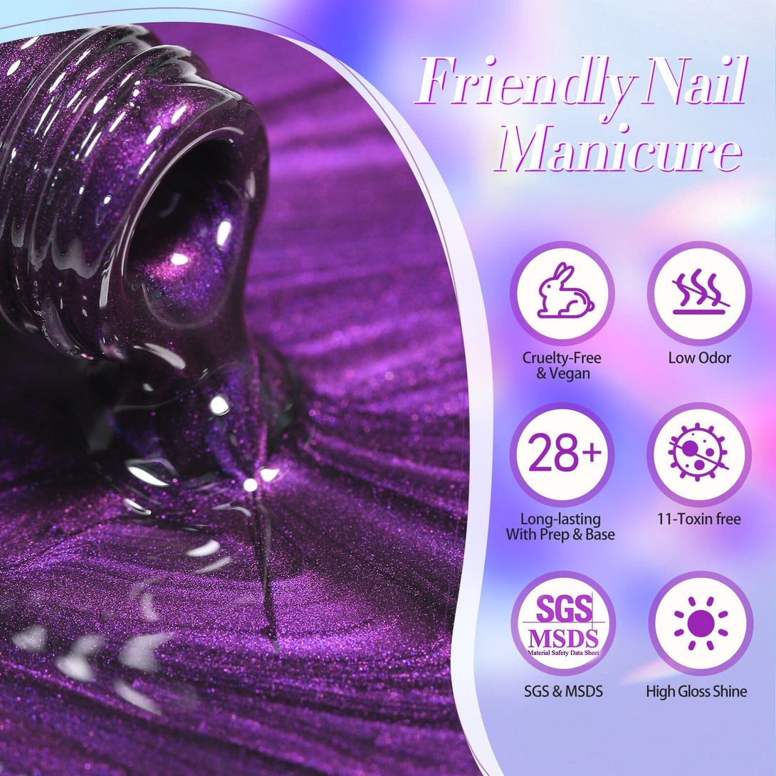 Purple Cat Magnetic Gel Polish MY43 Blackish Purple 15ml Gel Nail Polish BORN PRETTY 