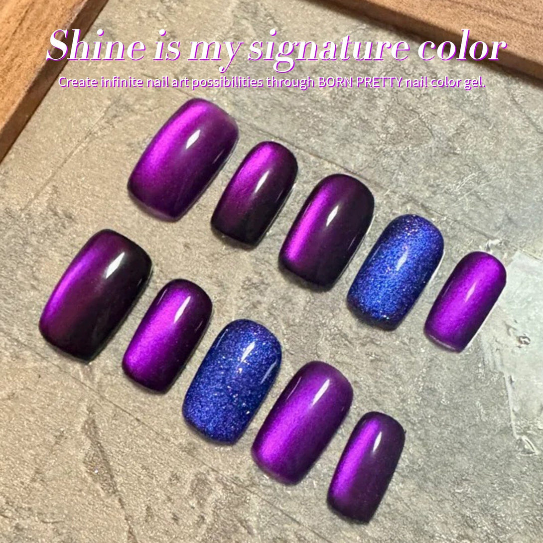 Purple Cat Magnetic Gel Polish MY43 Blackish Purple 15ml Gel Nail Polish BORN PRETTY 