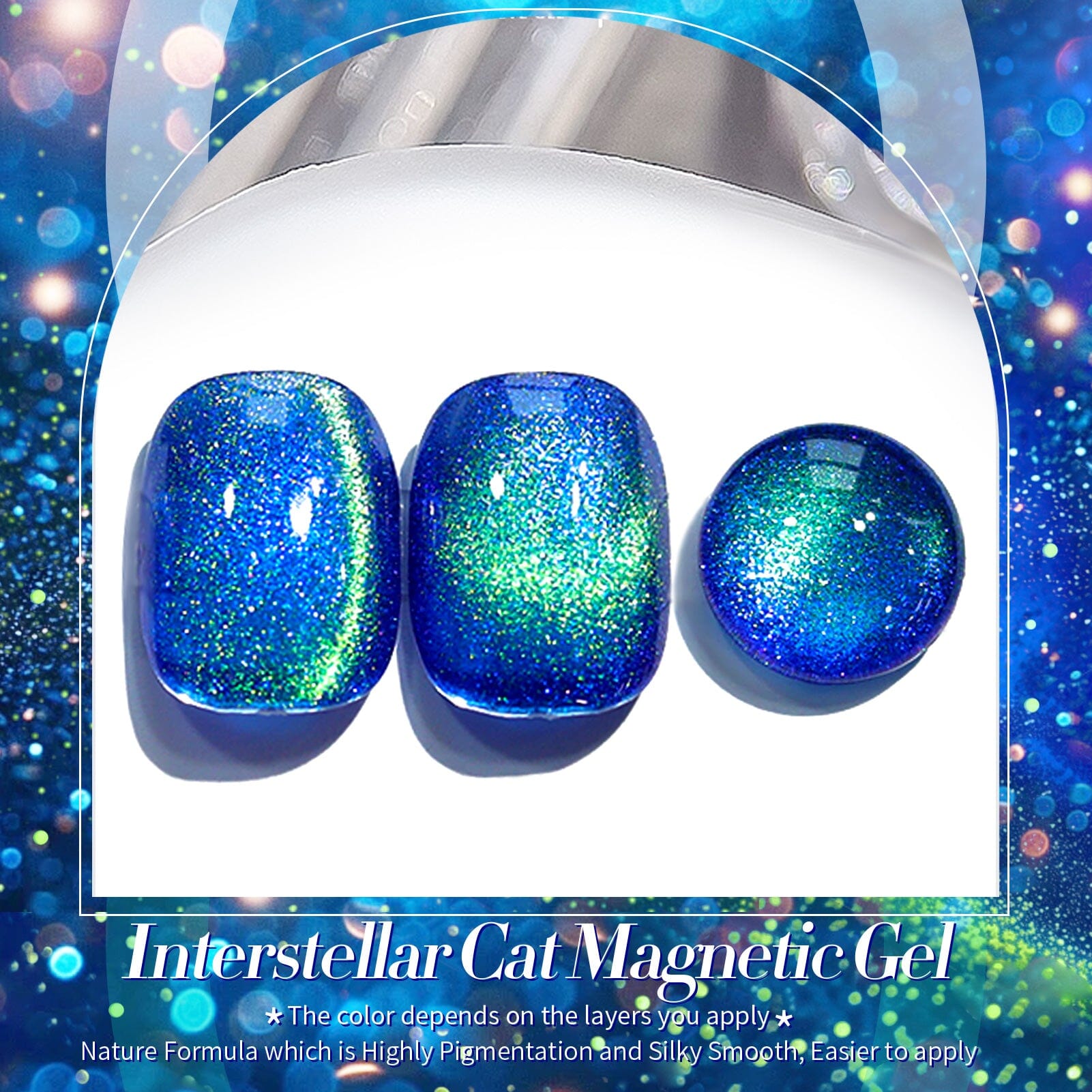 Blue Cat Magnetic Gel Polish MY44 Interstellar 15ml Gel Nail Polish BORN PRETTY 