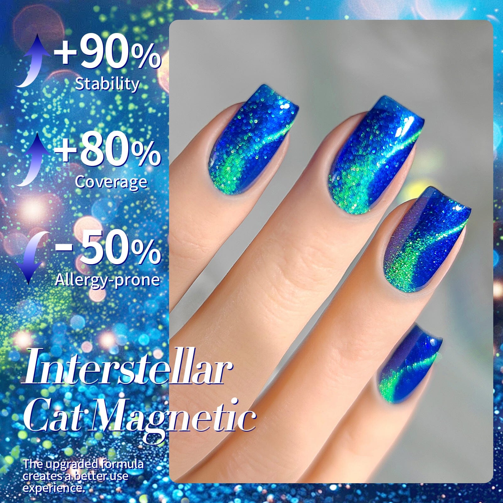 Blue Cat Magnetic Gel Polish MY44 Interstellar 15ml Gel Nail Polish BORN PRETTY 