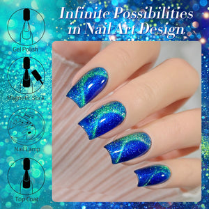 Blue Cat Magnetic Gel Polish MY44 Interstellar 15ml Gel Nail Polish BORN PRETTY 