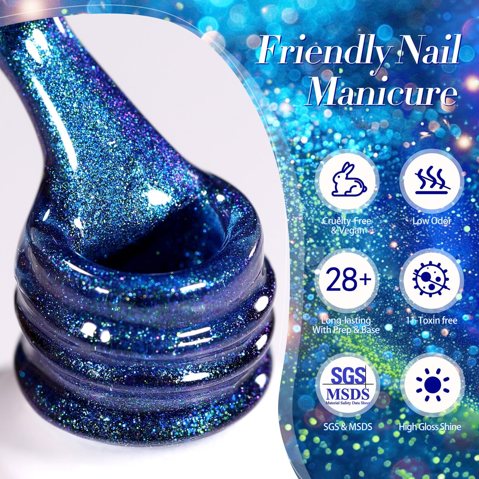 Blue Cat Magnetic Gel Polish MY44 Interstellar 15ml Gel Nail Polish BORN PRETTY 