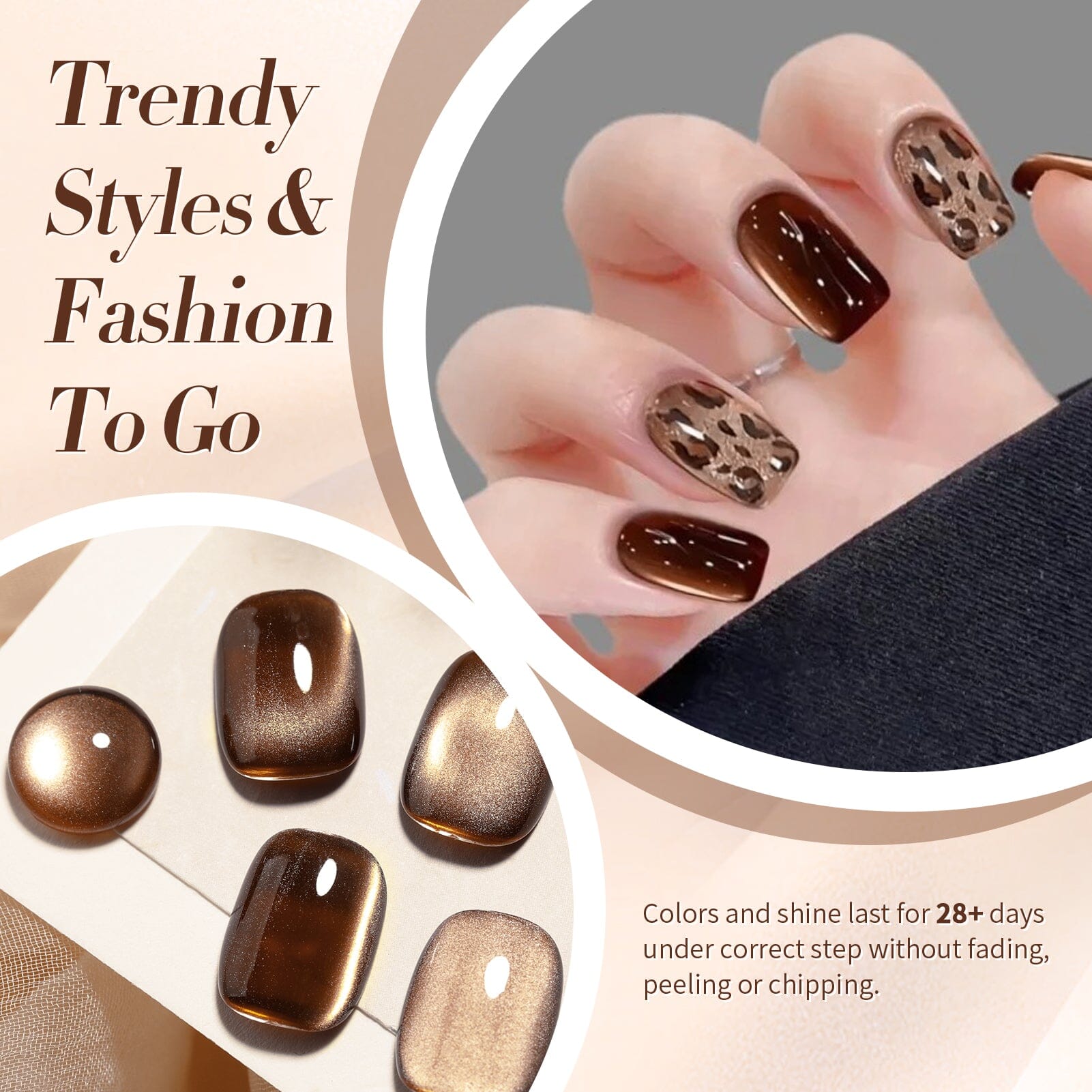 Brown Water Light Cat Magnetic Gel Polish AW03 15ml Gel Nail Polish BORN PRETTY 