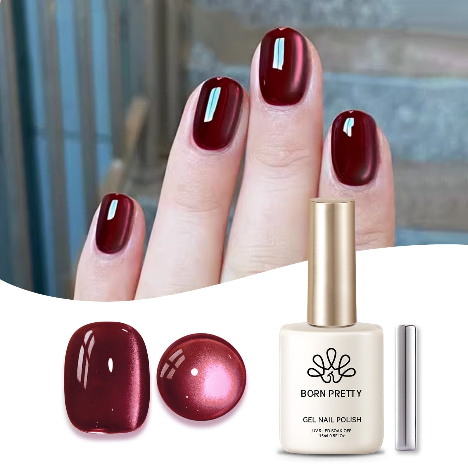 Red Water Light Cat Magnetic Gel Polish AW05 15ml Gel Nail Polish BORN PRETTY 