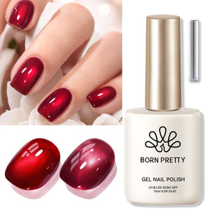 Glass Cat Magnetic Gel Polish MY82 Berry Red 15ml Gel Nail Polish BORN PRETTY 