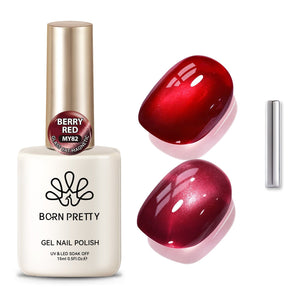 Glass Cat Magnetic Gel Polish MY82 Berry Red 15ml Gel Nail Polish BORN PRETTY 
