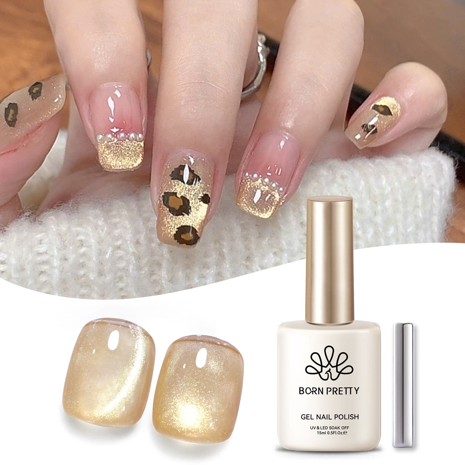 Golden Yellow Cat Magnetic Gel Polish GC02 15ml Gel Nail Polish BORN PRETTY 