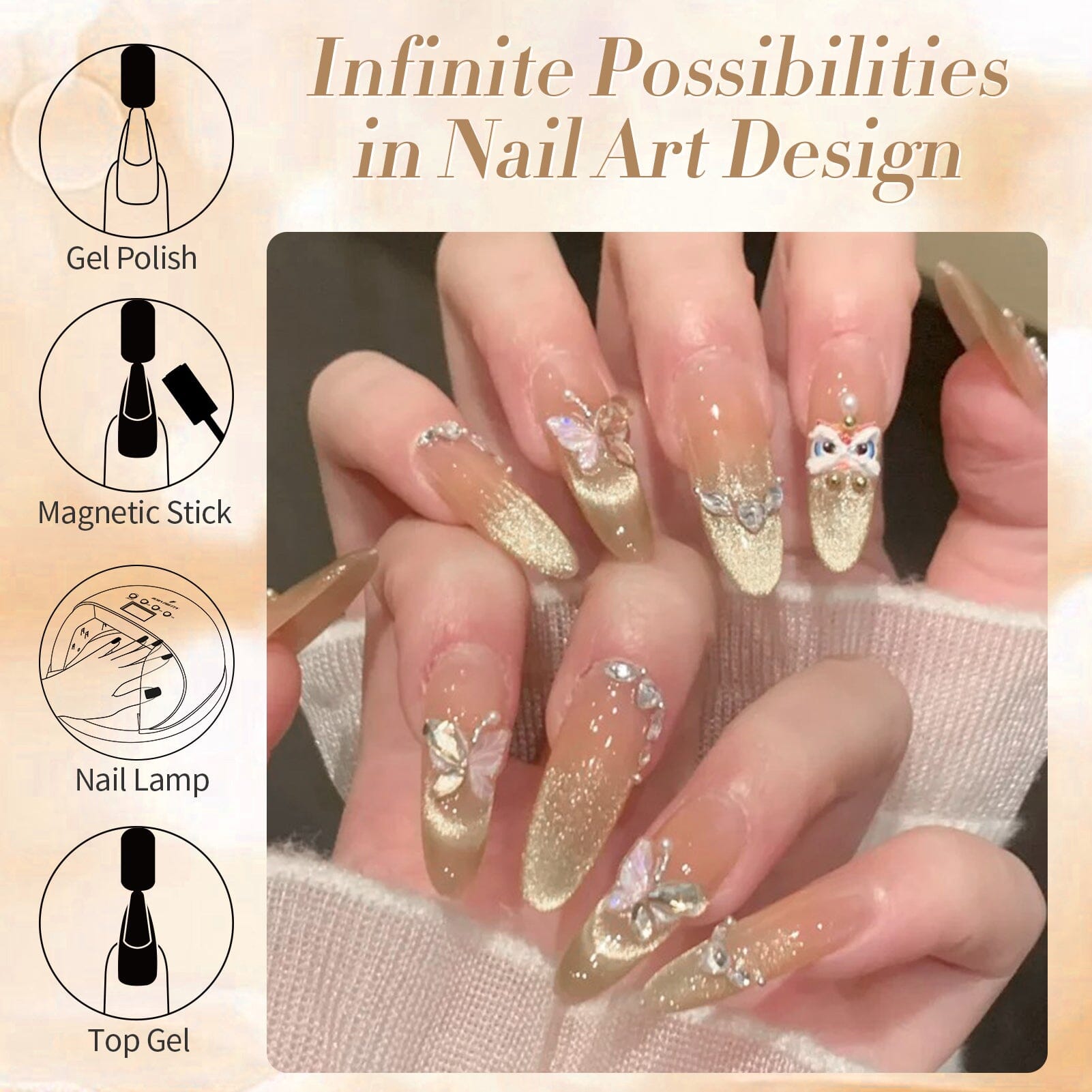 Golden Yellow Cat Magnetic Gel Polish GC02 15ml Gel Nail Polish BORN PRETTY 