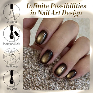 Black Gold Glass Cat Magnetic Gel Polish 15ml Gel Nail Polish BORN PRETTY 