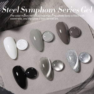 6 Colors Grey Colors Gel Polish Set S09 Steel Symphony 7ml Gel Nail Polish BORN PRETTY 