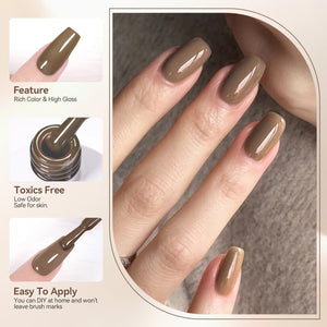 6 Colors Nude Brown Gel Polish Set S10 Coco Mousse 7ml Gel Nail Polish BORN PRETTY 