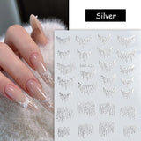 Gold Silver Tassels French 3D Nail Sticker Nail Decoration No Brand MO-485 (Silver) 