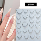 Gold Silver Tassels French 3D Nail Sticker Nail Decoration No Brand MO-486 (Silver) 