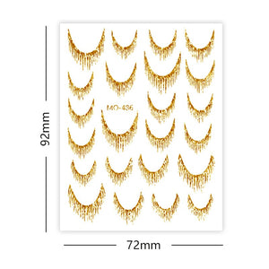 Gold Silver Tassels French 3D Nail Sticker Nail Decoration No Brand 