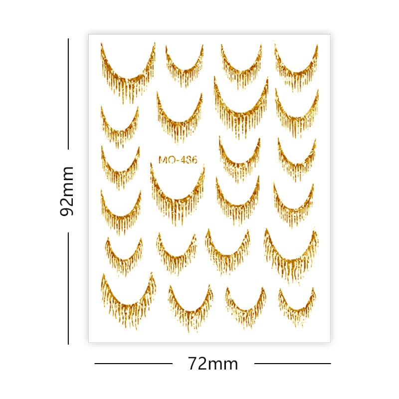 Gold Silver Tassels French 3D Nail Sticker Nail Decoration No Brand 
