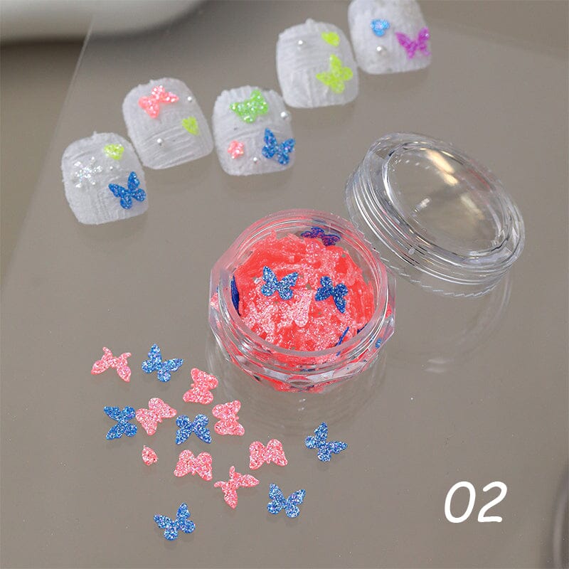 Multicolor Butterfly Nail Sequins Decoration #02 Nail Decoration No Brand 