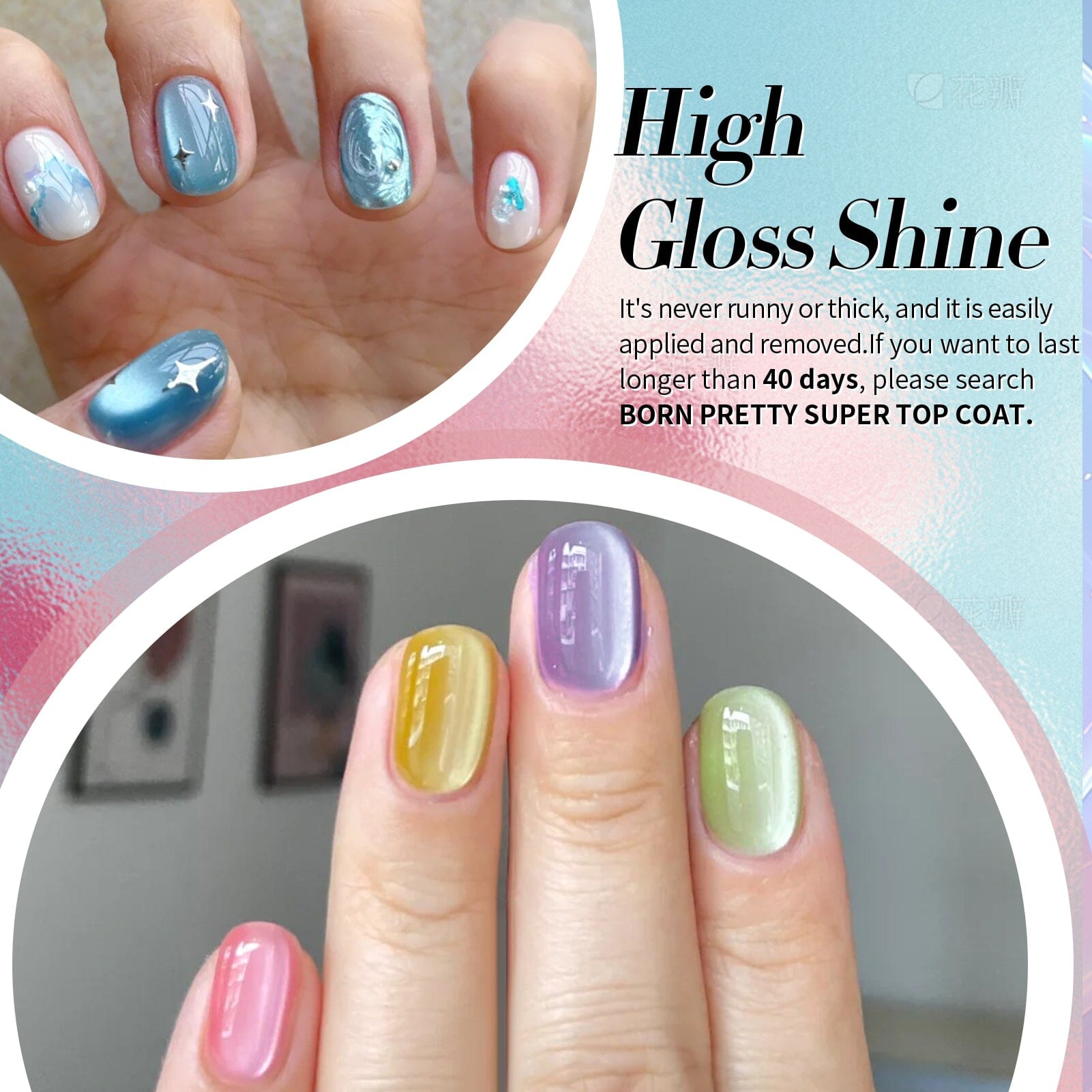 6 Colors Glass Cat Magnetic Gel Polish Set M06 Freedom Land 7ml Gel Nail Polish BORN PRETTY 