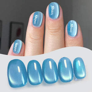 Blue Glass Cat Magnetic Gel Polish Freedom Land MY55 10ml Gel Nail Polish BORN PRETTY 