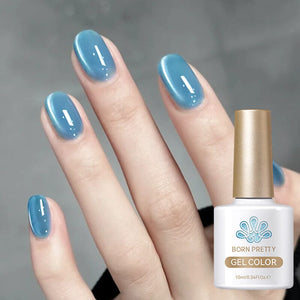 Blue Glass Cat Magnetic Gel Polish Freedom Land MY55 10ml Gel Nail Polish BORN PRETTY 