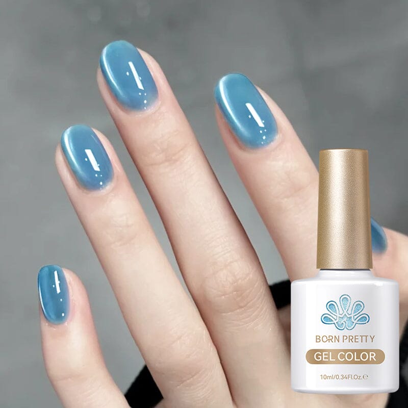 Blue Glass Cat Magnetic Gel Polish Freedom Land MY55 10ml Gel Nail Polish BORN PRETTY 