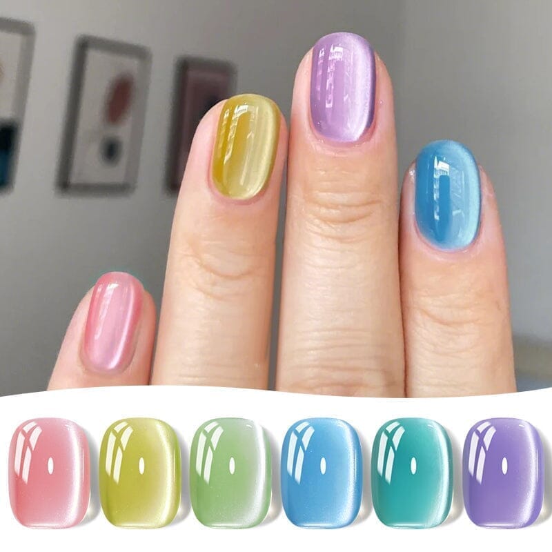 Yellow Glass Cat Magnetic Gel Polish Freedom Land MY53 10ml Gel Nail Polish BORN PRETTY 