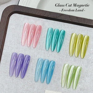Yellow Glass Cat Magnetic Gel Polish Freedom Land MY53 10ml Gel Nail Polish BORN PRETTY 