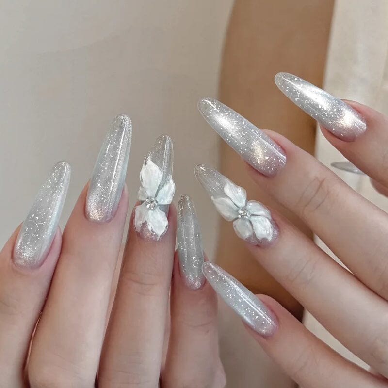 Silver Glitter Cat Magnetic Gel Polish MY58 Mambo Ice 10ml Gel Nail Polish BORN PRETTY 