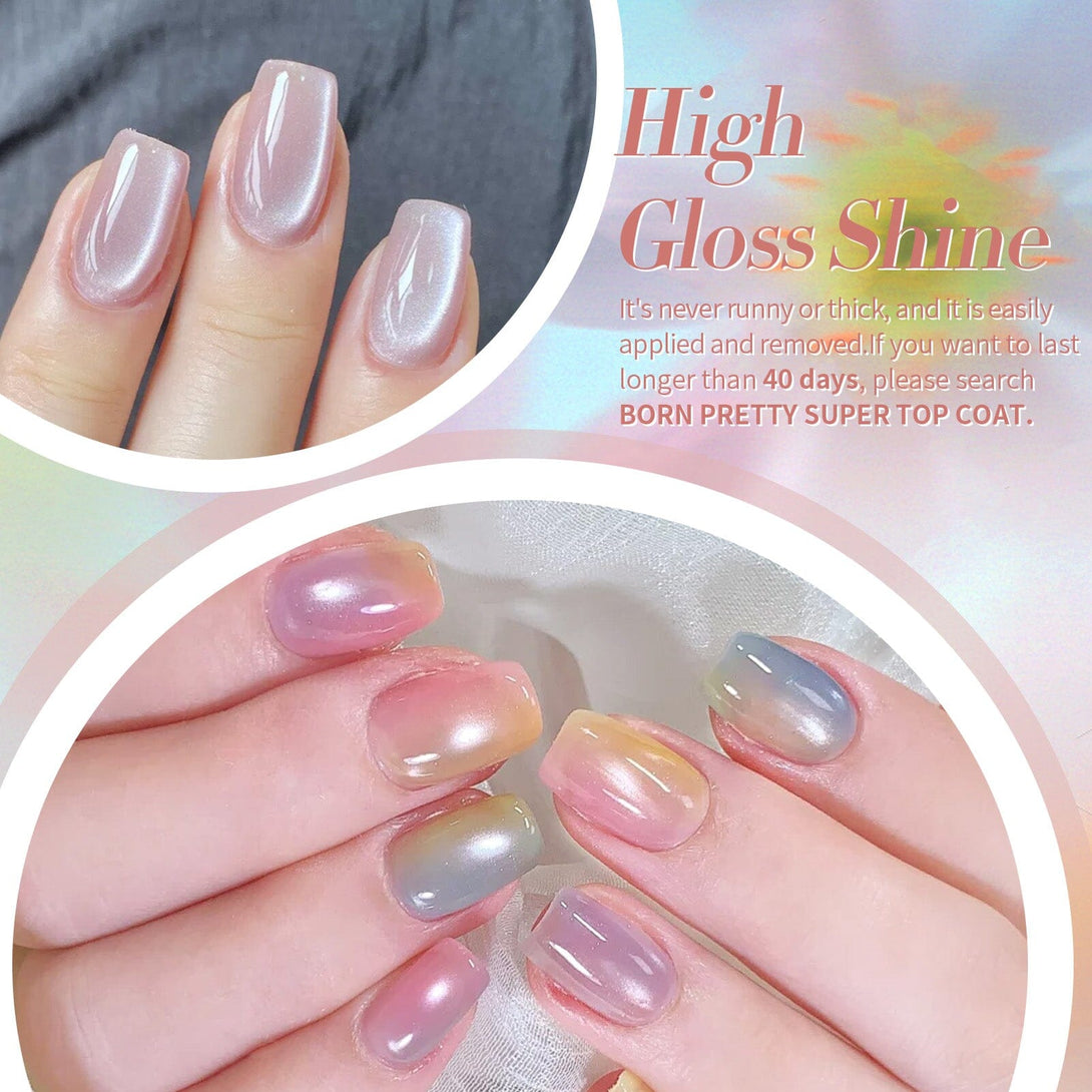 6 Colors Glass Cat Magnetic Gel Polish Set M08 Jasmine Blossoms 7ml Gel Nail Polish BORN PRETTY 