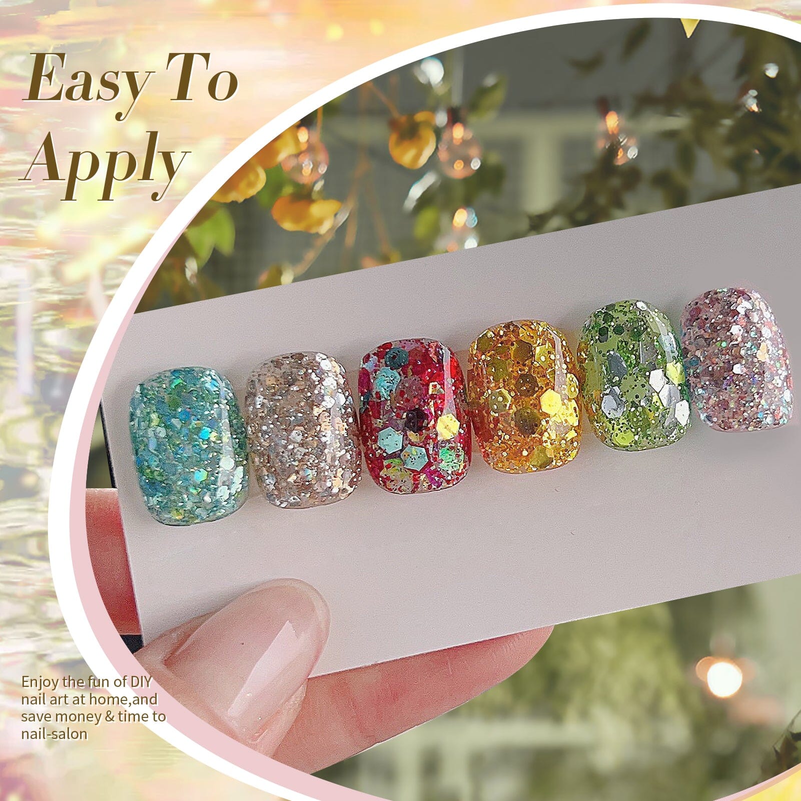 6 Colors Glitter Sequins Gel Polish S11 Summer 7ml Gel Nail Polish BORN PRETTY 