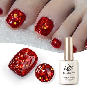 Red Sequins Glitter Gel Polish SG14 Vanity Fair 15ml Gel Nail Polish BORN PRETTY 