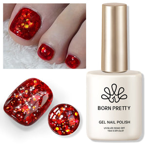 Red Sequins Glitter Gel Polish SG14 Vanity Fair 15ml Gel Nail Polish BORN PRETTY 