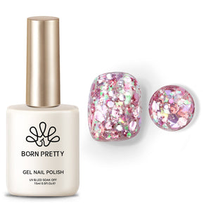 Rosegold Colorful Sequins Glitter Gel Polish SG08 Fantasy Dream 15ml Gel Nail Polish BORN PRETTY 