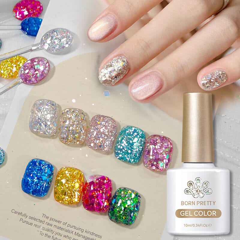 Glitter Sequins Gel Polish SG05-SG16 10ml Gel Nail Polish BORN PRETTY 