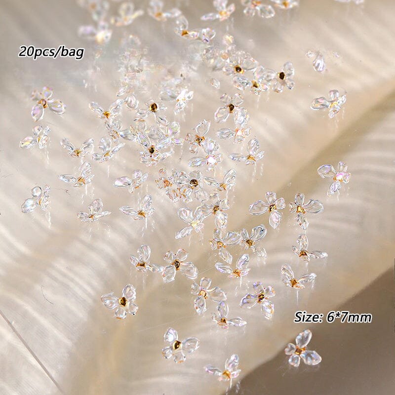 20pcs Ice Transparent Butterflies 3D Nail Decorations Nail Decoration No Brand 02 