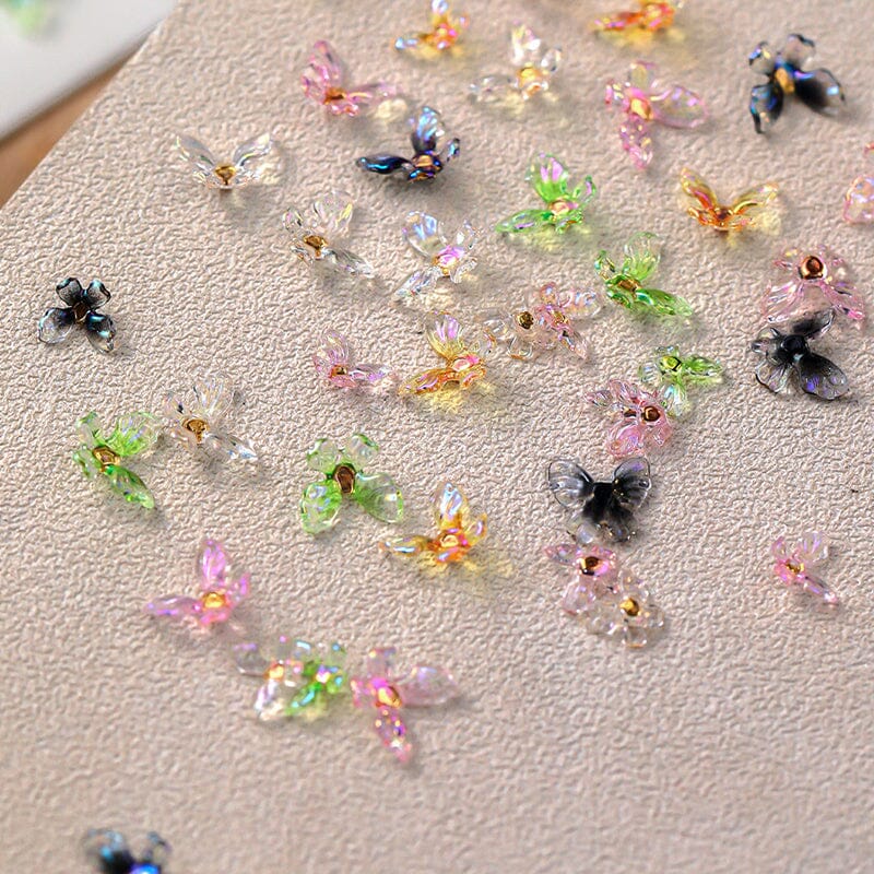 20pcs Ice Transparent Butterflies 3D Nail Decorations Nail Decoration No Brand 