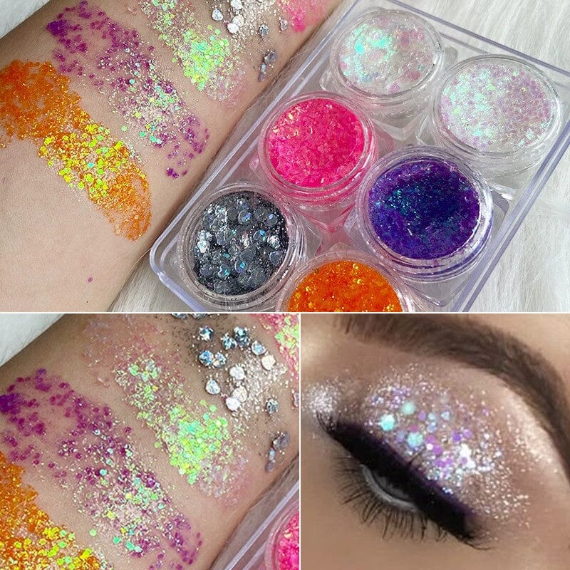 6pcs Round #05 Glitter Sequins Set Nail Art No Brand 