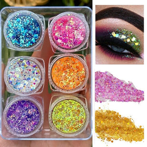 6pcs Hexagon #02 Glitter Sequins Set Nail Art No Brand 