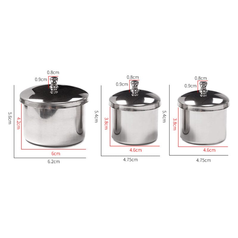 3pcs Powder Liquid Cup Set Stainless Steel Manicure Container Cup Tools & Accessories No Brand 