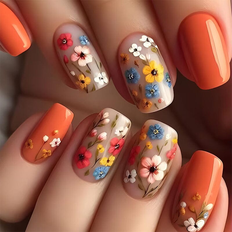 White Yellow Daisy Flowers 5D Nail Stickers 5D-K350 Nail Sticker No Brand 