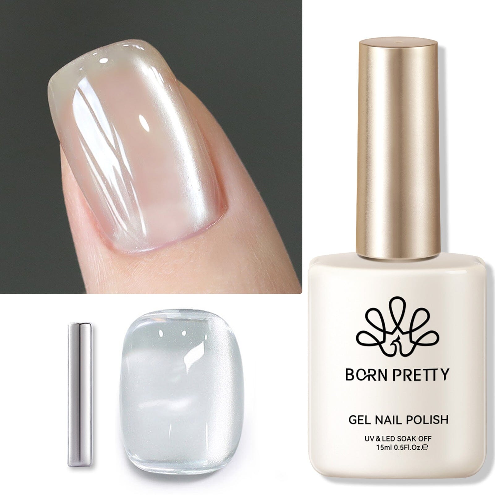 White Water Light Cat Magnetic Gel Polish MY02 First Love 15ml Gel Nail Polish BORN PRETTY 