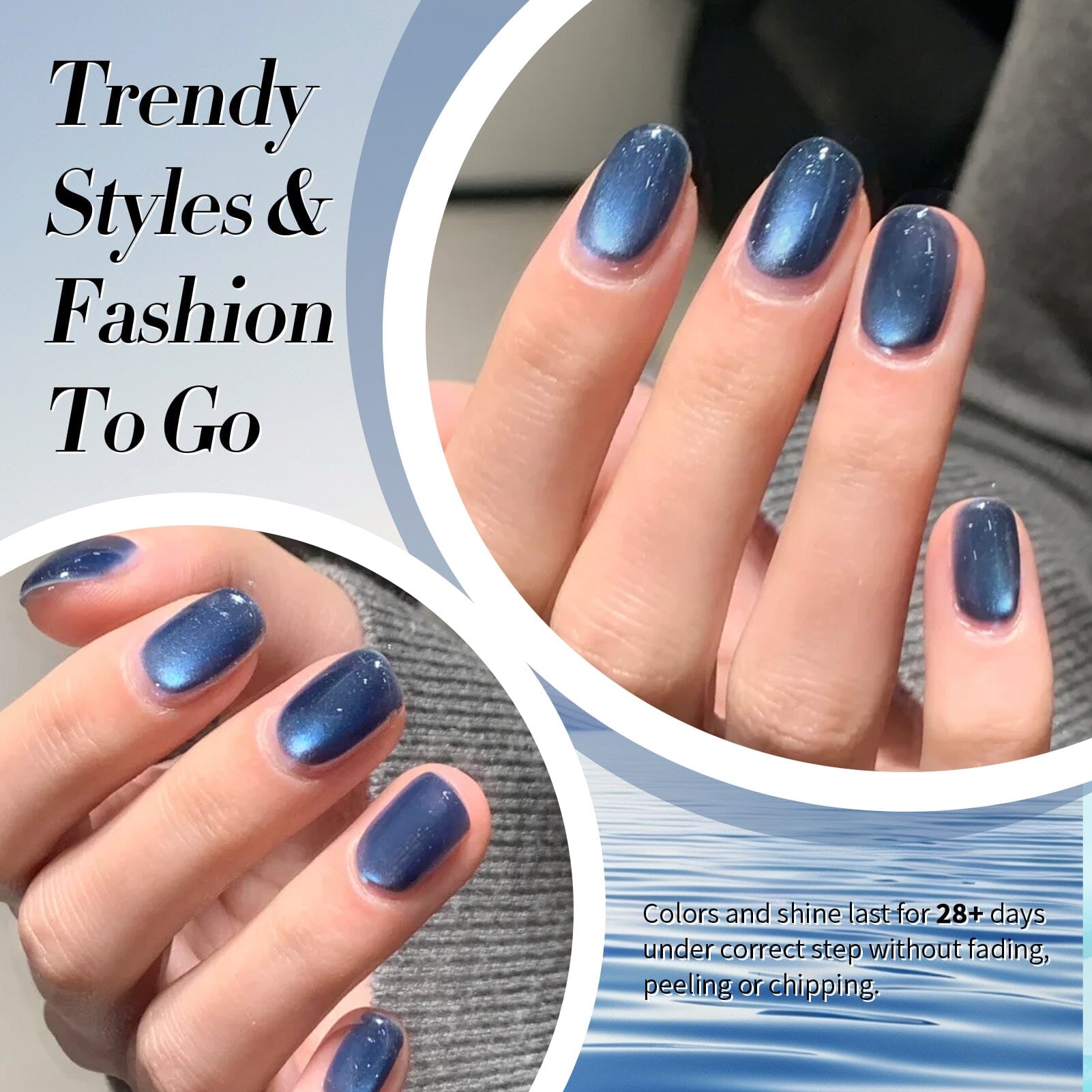 Blue Glass Cat Magnetic Gel Polish MY75 Blue Lover 15ml Gel Nail Polish BORN PRETTY 