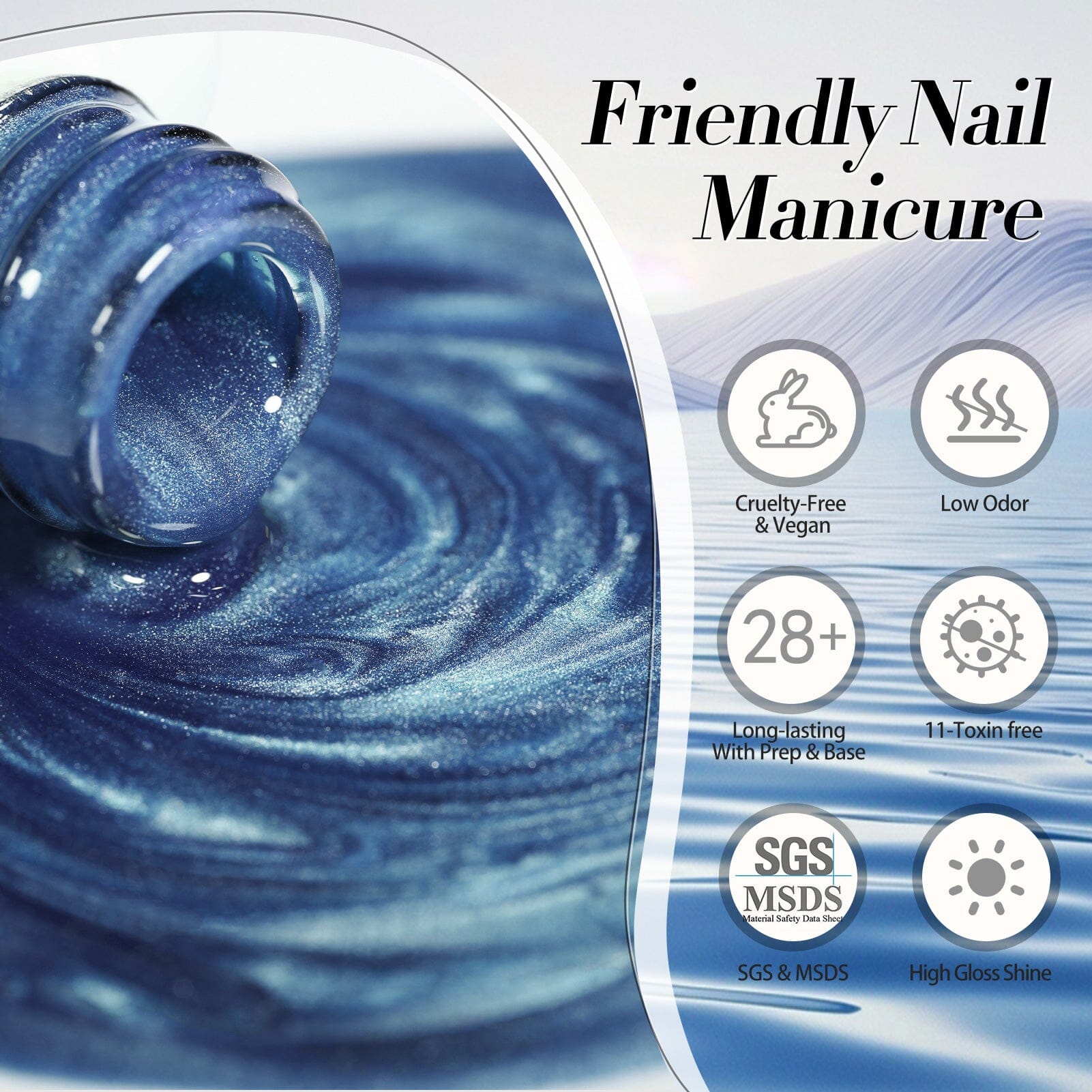 Blue Glass Cat Magnetic Gel Polish MY75 Blue Lover 15ml Gel Nail Polish BORN PRETTY 