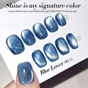 Blue Glass Cat Magnetic Gel Polish MY75 Blue Lover 15ml Gel Nail Polish BORN PRETTY 